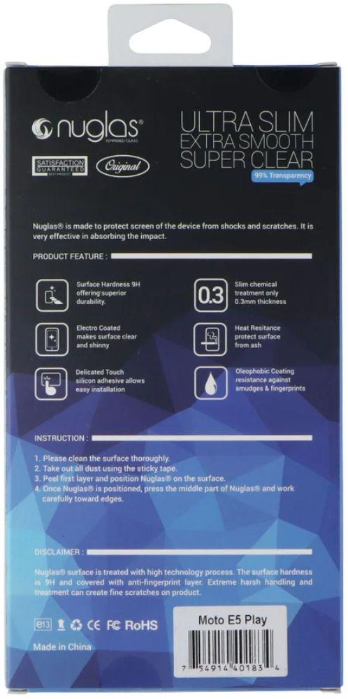 Nuglas Crystal Clear Tempered Glass Screen Protector for Motorola Moto E5 Play - Reebelo US
