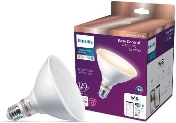 Refurbished Philips 120-Watt Equivalent PAR38 LED Smart Wi-Fi Tunable White Light Bulb - Reebelo US