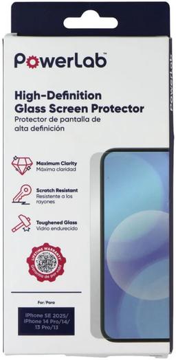 PowerLab HD Glass Screen Protector for iPhone 16e/14/14 Pro/13 Pro/13 - Reebelo US