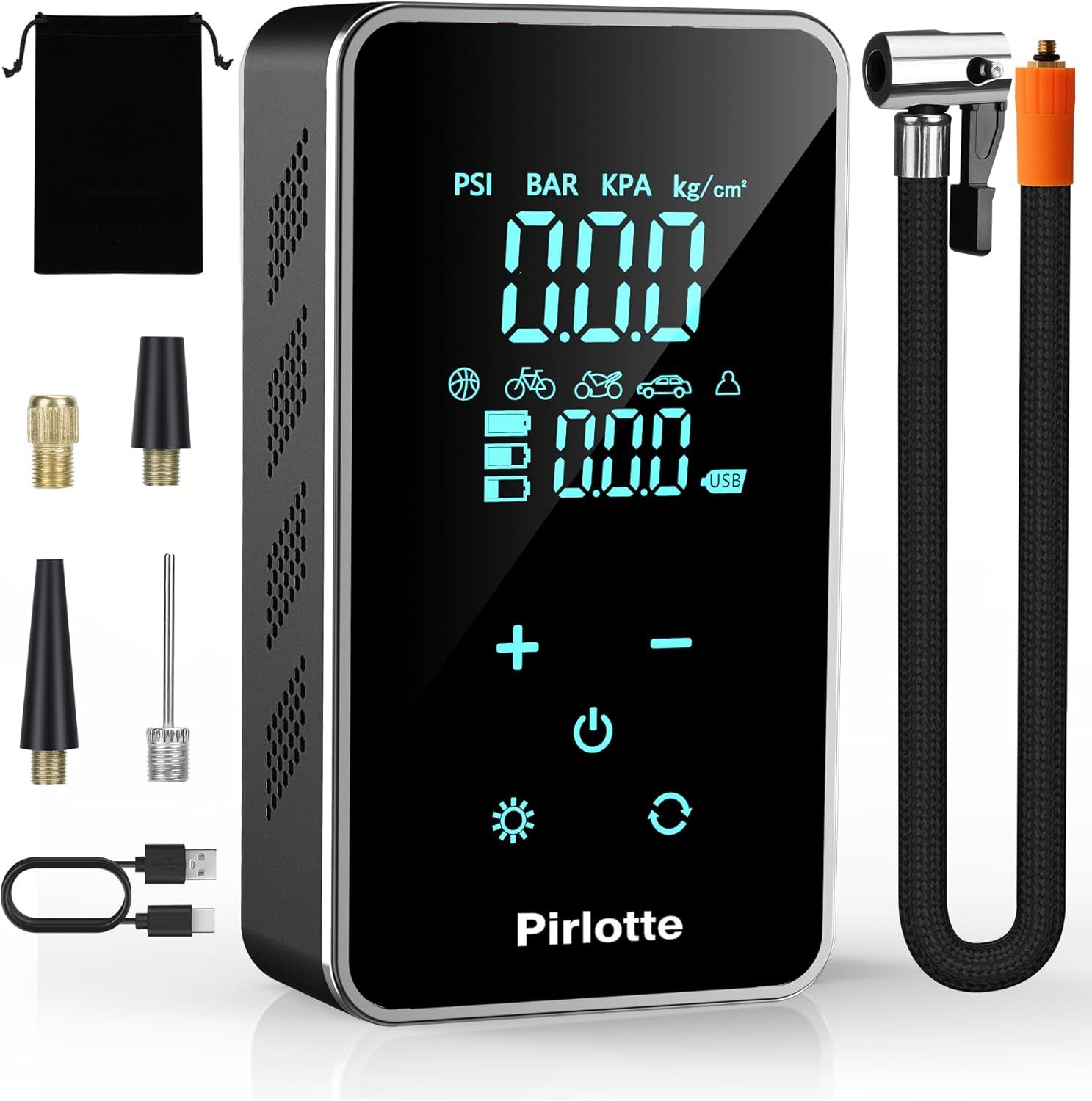Refurbished Prilotte Tire Inflator Portable Air Compressor-Air Pump for Car 18000mAh - Reebelo US