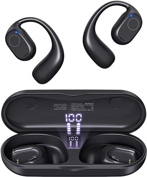 PSIER SP05 Wireless Sports Digital Open Ear Headphones - Black