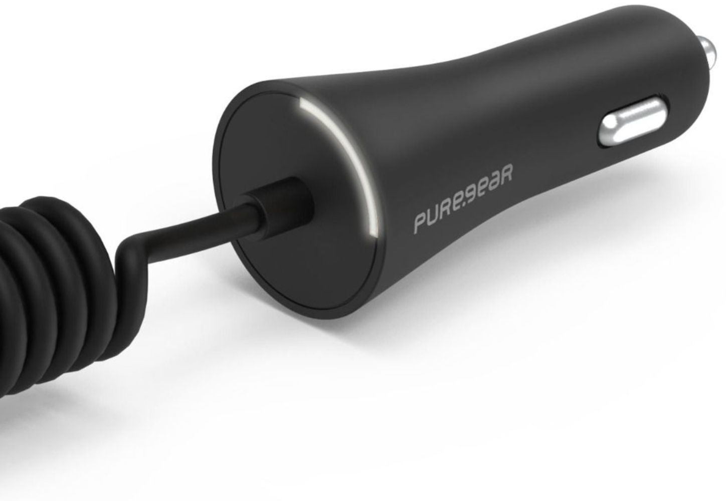 PureGear 12W Corded Micro-USB Car Charger (5.ft) (62804PG) - Black - Brand New