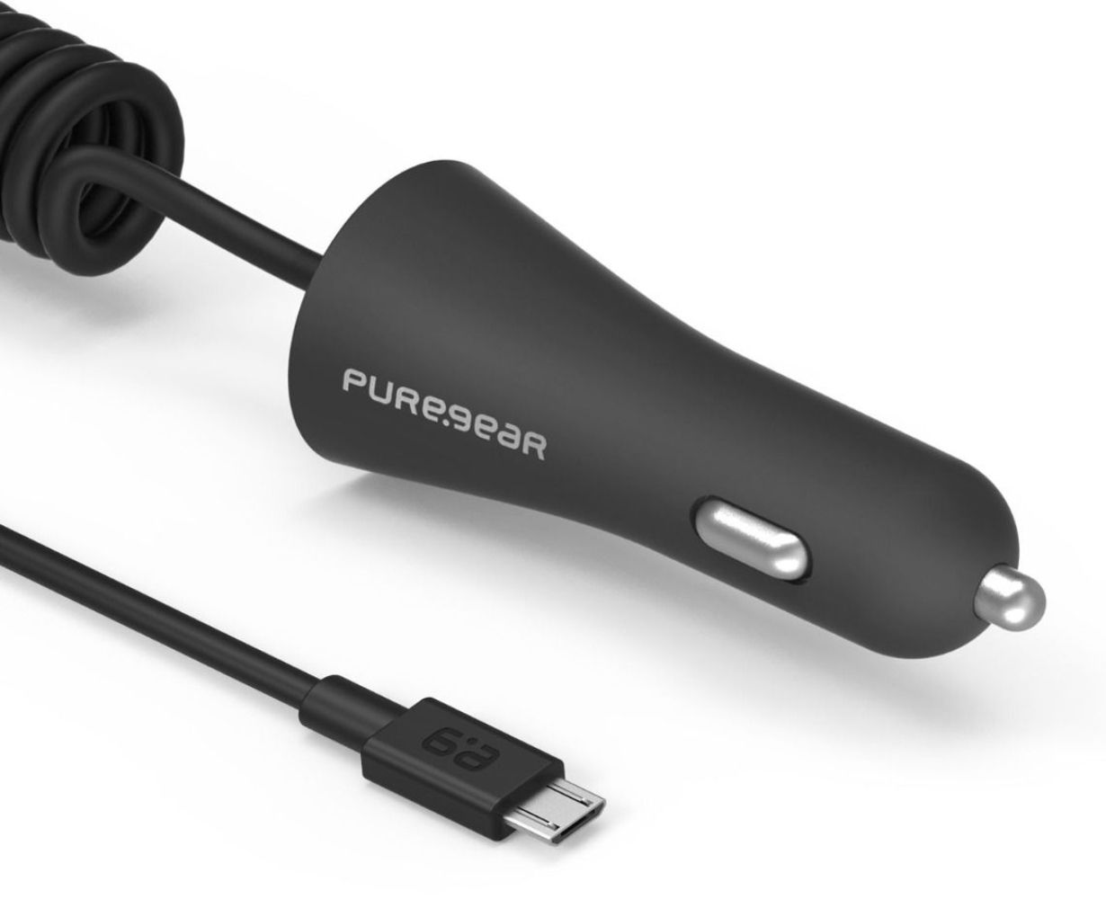 PureGear 12W Corded Micro-USB Car Charger (5.ft) (62804PG) - Reebelo US