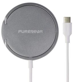 Refurbished PureGear 15W Fast Magnetic Wireless Charger with Collapsible Kickstand Ring - Reebelo US