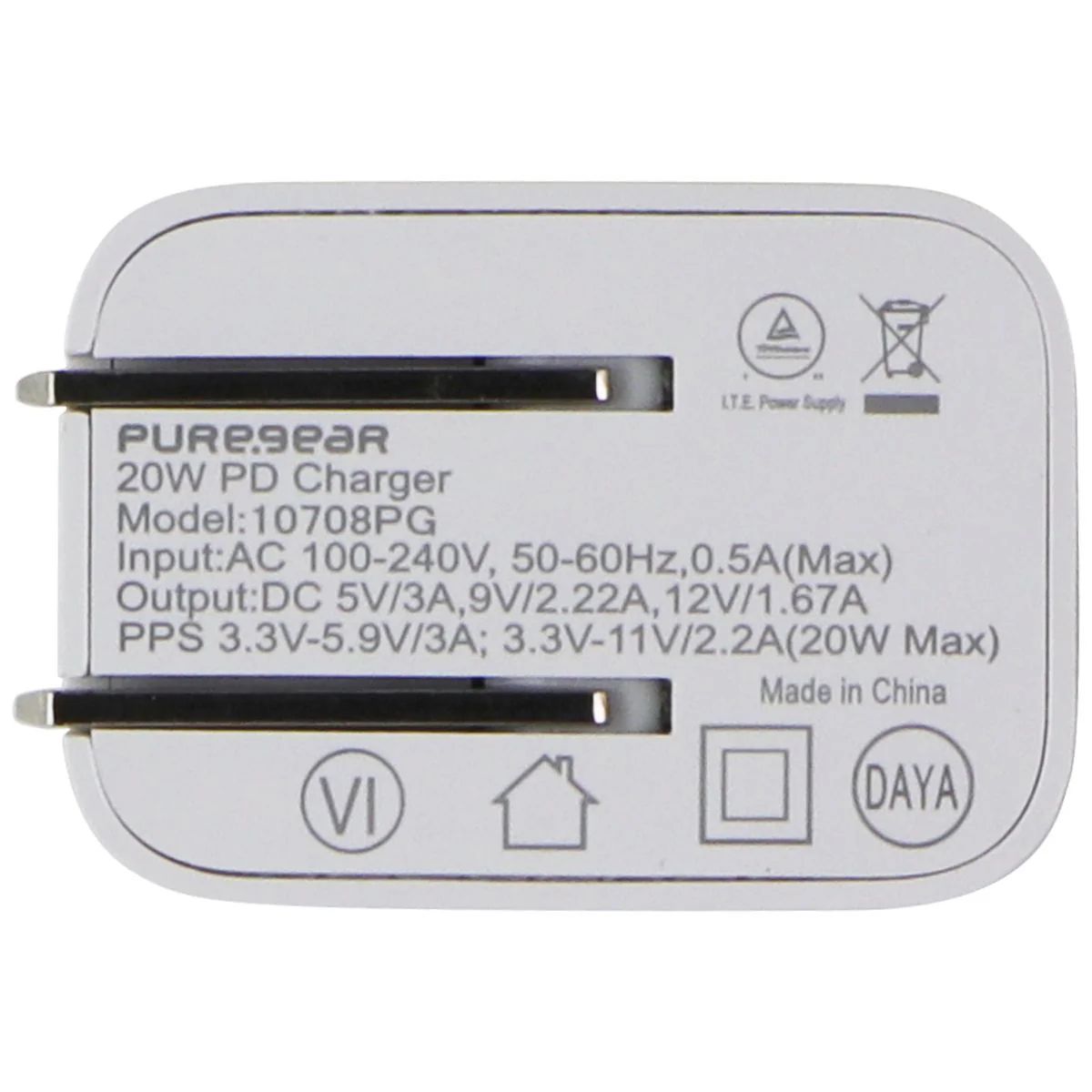 PureGear LightSpeed (20-Watt) USB-C Wall Charger Travel Adapter - Reebelo US