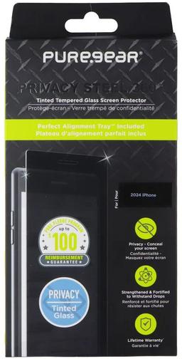PureGear Privacy Steel 360 Screen Protector for iPhone 16 - Reebelo US