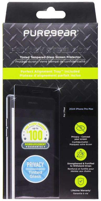 PureGear Privacy Steel 360 Screen Protector for iPhone 16 Pro Max - Reebelo US