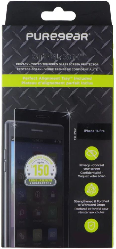 PureGear Privacy Steel 360 Series Screen Protector for iPhone 14 Pro - Reebelo US