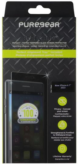 Pure Gear Steel 360 Privacy Glass Screen Protector for iPhone 15 - Reebelo US