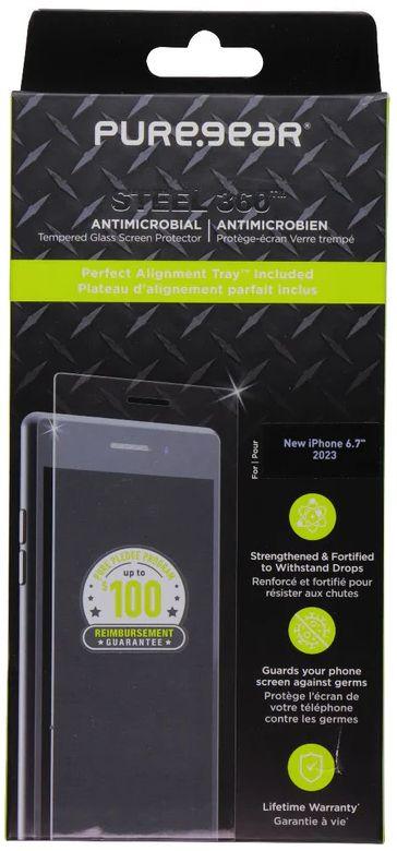 PureGear Steel 360 Tempered Glass Screen Protector for iPhone 15 Plus - Reebelo US