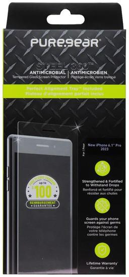 Refurbished PureGear Steel 360 Tempered Glass Screen Protector for iPhone 15 Pro - Reebelo US