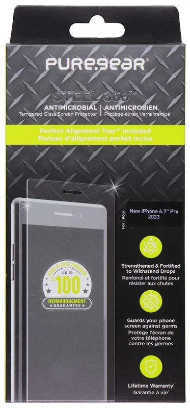 PureGear Steel 360 Tempered Glass Screen Protector for iPhone 15 Pro Max - Reebelo US