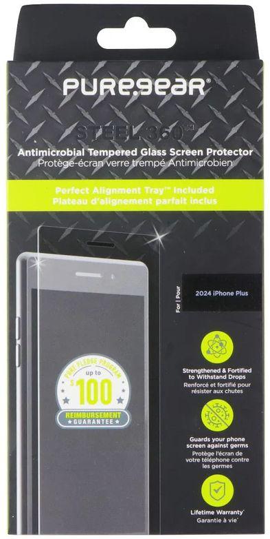 PureGear Steel 360 Tempered Glass Screen Protector for iPhone 16 Plus - Reebelo US