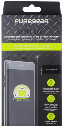 PureGear Steel 360 Tempered Glass Screen Protector for iPhone 16 Pro - Reebelo US