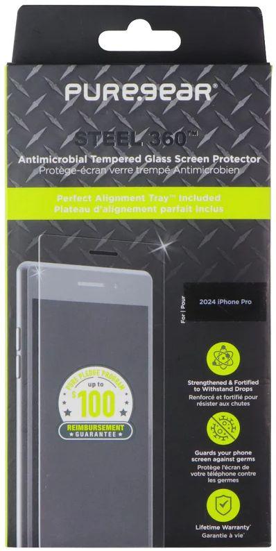 PureGear Steel 360 Tempered Glass Screen Protector for iPhone 16 Pro - Reebelo US