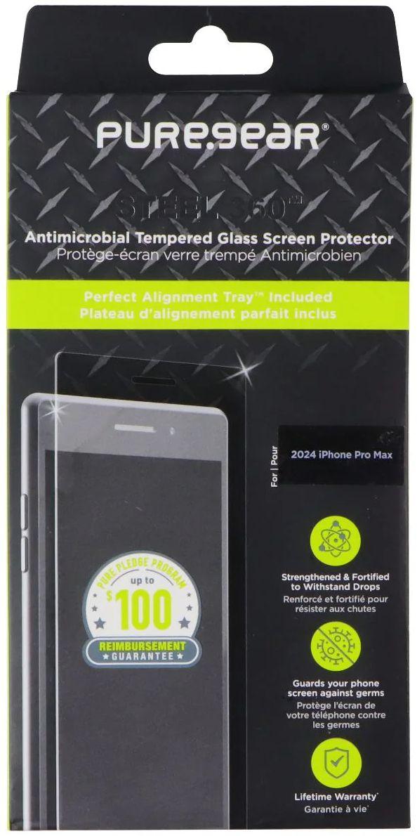 PureGear Steel 360 Tempered Glass Screen Protector for iPhone 16 Pro Max - Reebelo US