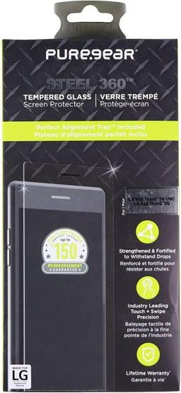 PureGear Steel 360 Tempered Glass Screen Protector for LG V60 ThinQ 5G - Reebelo US