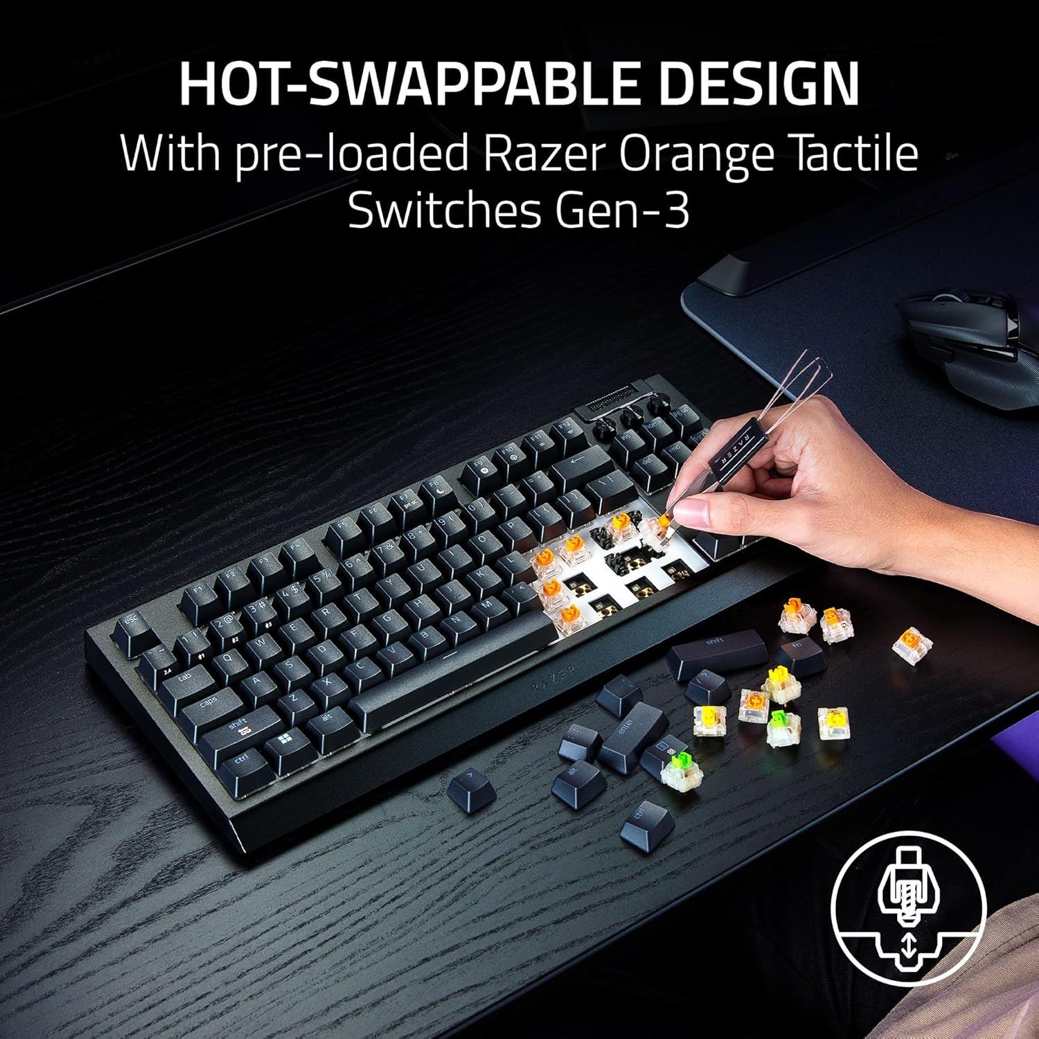 Refurbished Razer BlackWidow V4 TKL Hyperspeed Keyboard (Green Switches) - Reebelo US