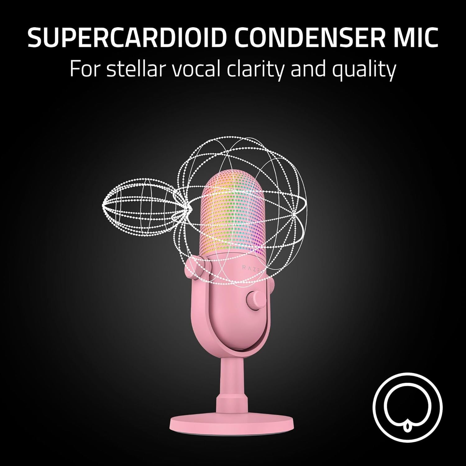 Refurbished Razer Seiren V3 Chroma Condenser USB Microphone   - Reebelo US
