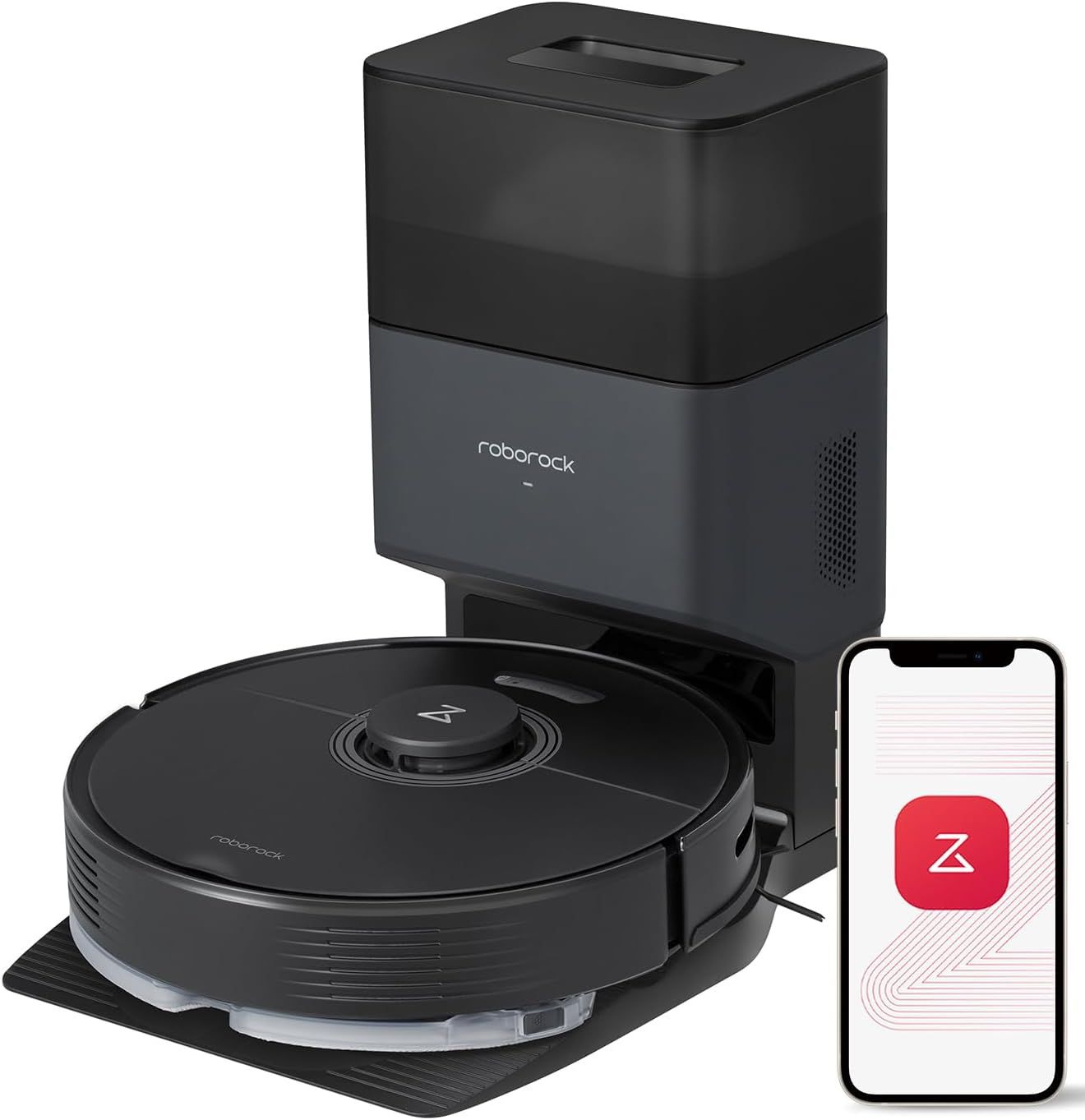 Roborock Q7 Max+ Robot Vacuum Cleaner with Auto-Empty Dock - Black