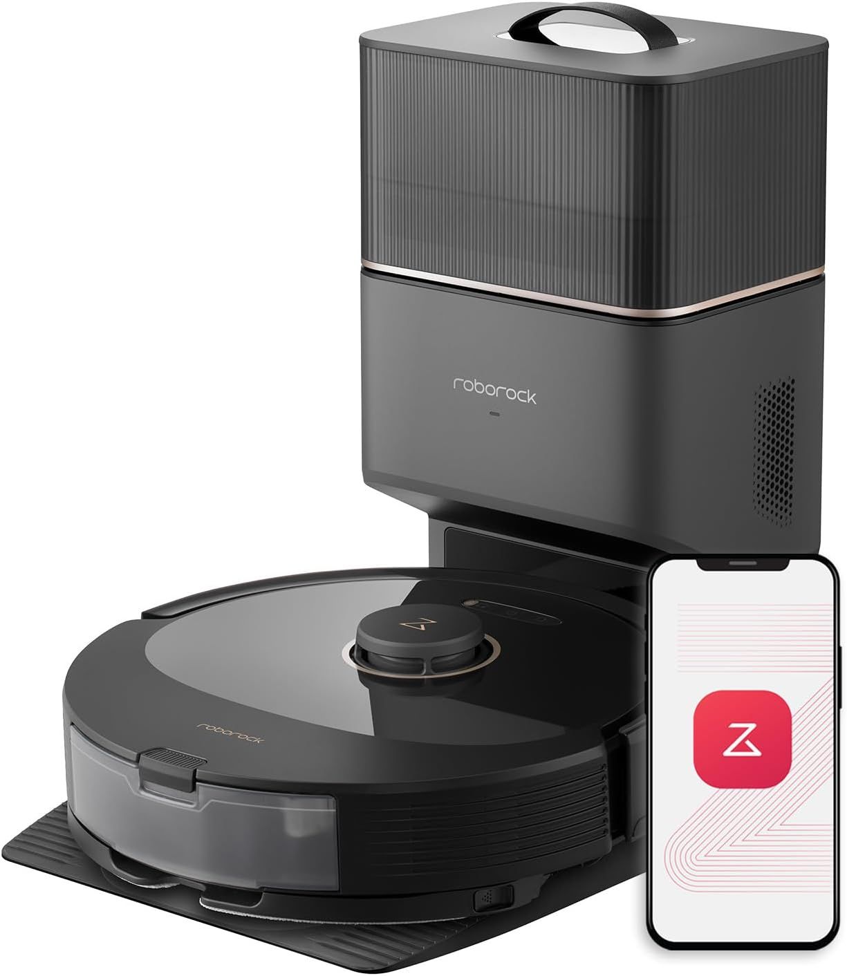 Roborock Q8 Max+ Plus Robot Vacuum & Mop Cleaner with Self-Emptying - Black
