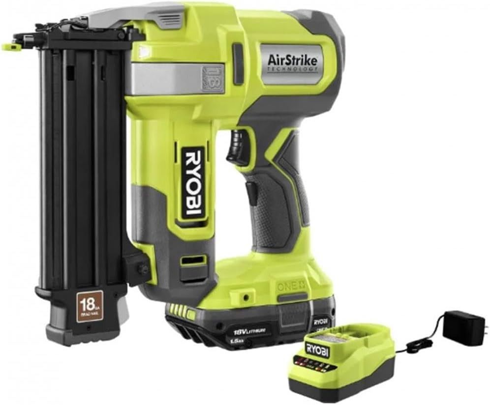 RYOBI 18V ONE+ AirStrike 18GA Brad Nailer Kit P321K