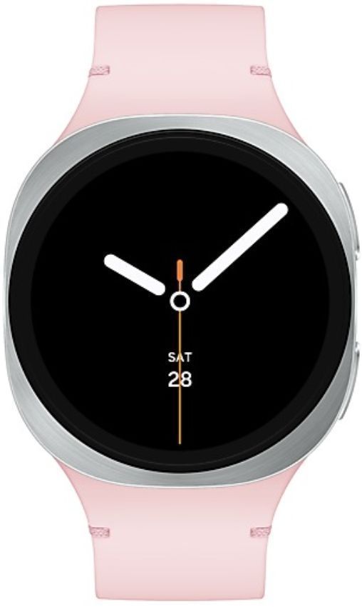 Galaxy Watch8 (Bluetooth + LTE) - 32GB - 44mm - Silver Aluminum Case with Pink Silicone Sport Band - Small/Medium Size