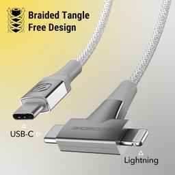 Scosche StrikeLine HH 2-in-1 USB-C to USB-C/Lightning 4-Ft. Cable - Reebelo US