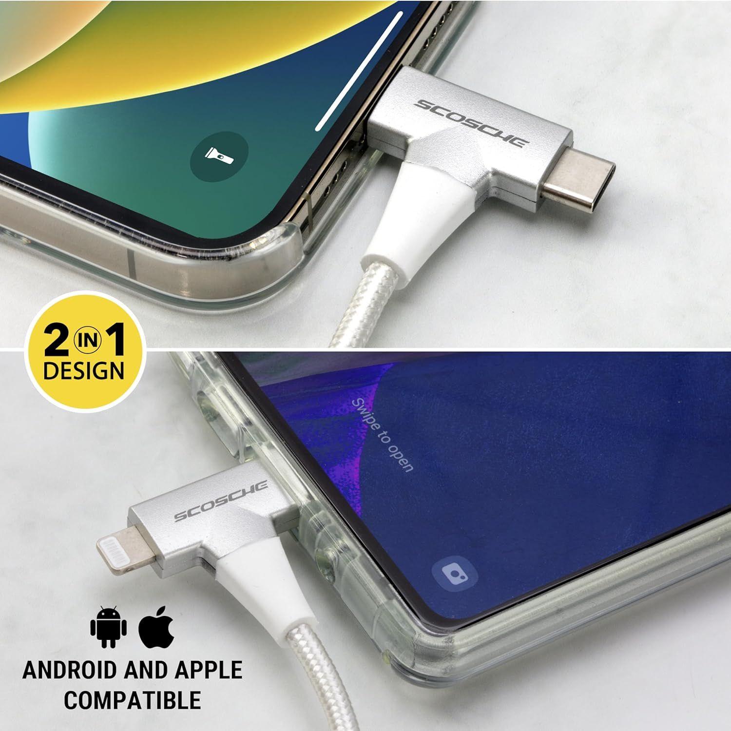 Scosche StrikeLine HH 2-in-1 USB-C to USB-C/Lightning 4-Ft. Cable - Reebelo US