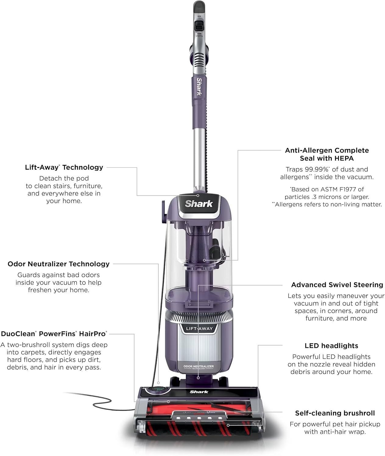 Refurbished Shark LA701 Rotator Pet Lift-Away ADV Upright Vacuum Cleaner - Reebelo US