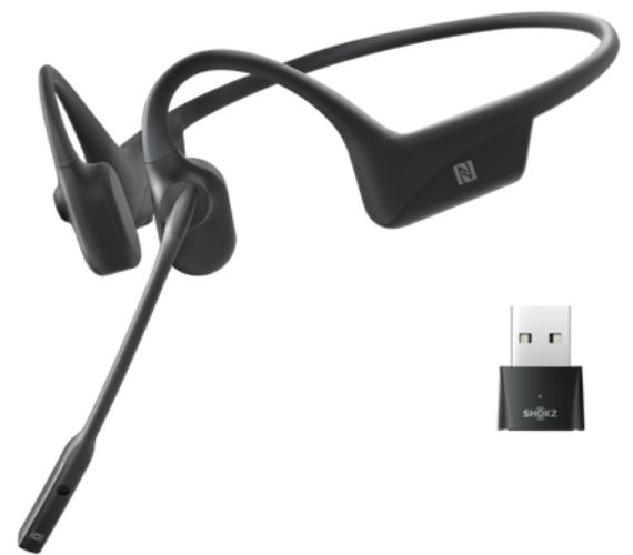 Shokz OpenComm UC Bone Conduction Stereo Bluetooth Headset with Microphone - Black