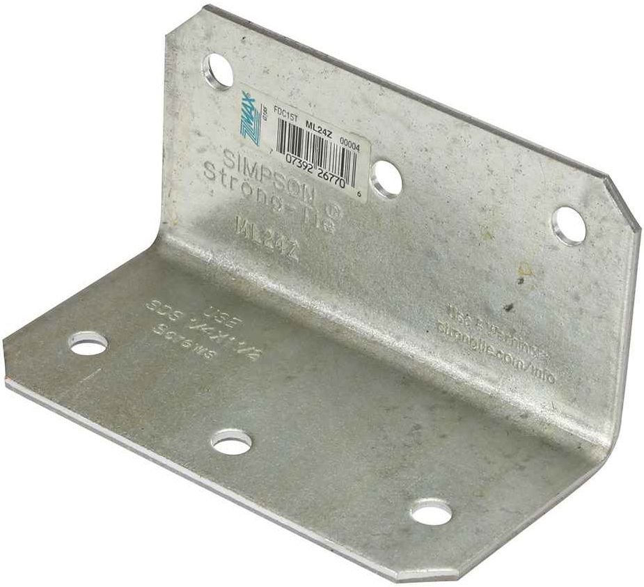 Refurbished Simpson Strong-Tie ML24Z Heavy Angle 1/4" X 1-1/2" 12 L Angle Zmax Finish (10-Pack) - Reebelo US