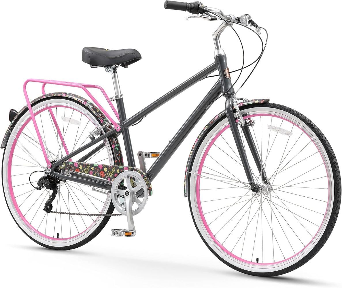 SixThreeZero A/O Rosa Limited 7 Wheel Hybrid Bicycle 28" - Neon Flower/Pink