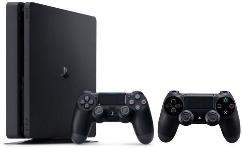 Sony PlayStation 4 Slim Gaming Console with 2 Controllers (Bundle)