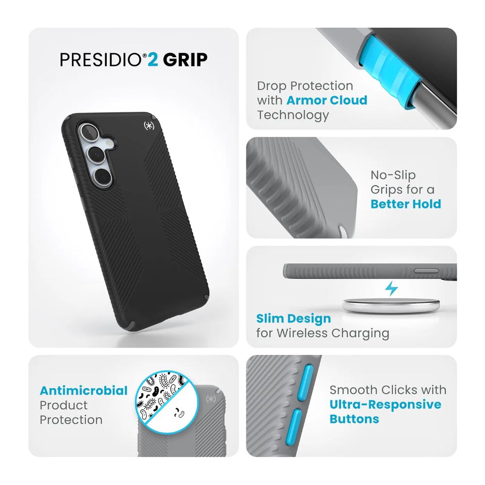 Speck Presidio2 Grip Series Phone Case for Samsung Galaxy S24 FE - Reebelo US