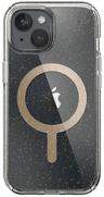 Speck Presidio Lux Glitter MagSafe Phone Case for iPhone 15/14/13 - Clear/Gold Glitter