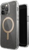 Speck Presidio Perfect-Clear Glitter MagSafe Phone Case for iPhone 14 Pro - Clear/Gold Glitter