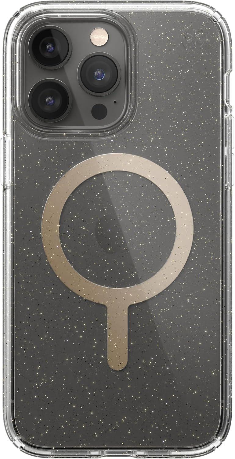 Speck Presidio Perfect-Clear Glitter MagSafe Phone Case for iPhone 14 Pro - Reebelo US