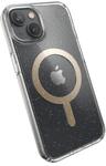 Speck Presidio Perfect-Clear Glitter Phone Case with MagSafe for iPhone 14/13 - Clear/Gold Glitter