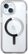 Speck Presidio Perfect-Clear with MagSafe Phone Case for iPhone 15/14/13 - Clear/Chrome