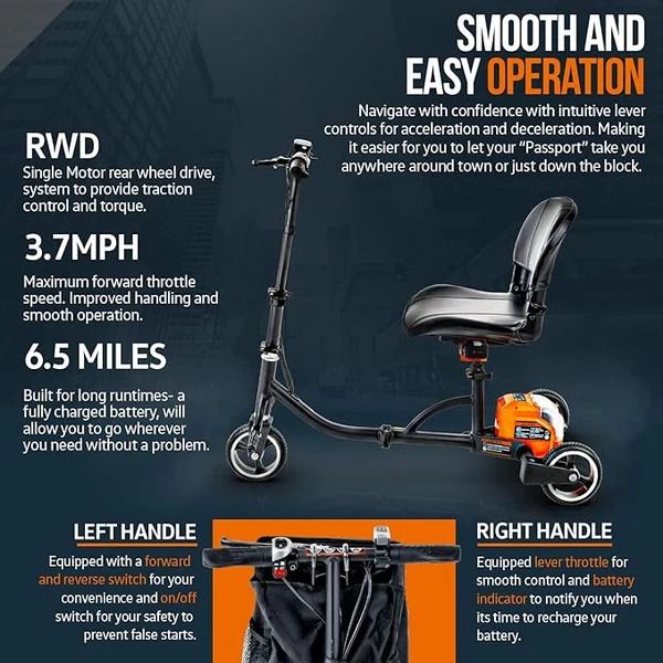 Refurbished SuperHandy 3 Wheel Mobility Scooter Electric Powered Lightest GUT112 - Reebelo US