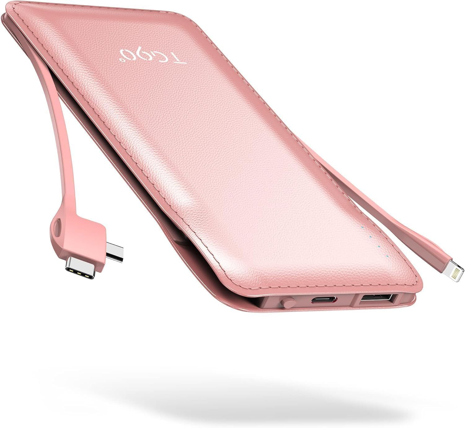 Refurbished TG90° 10000mah Portable Charger Power Bank with Built-in Cables - Reebelo US