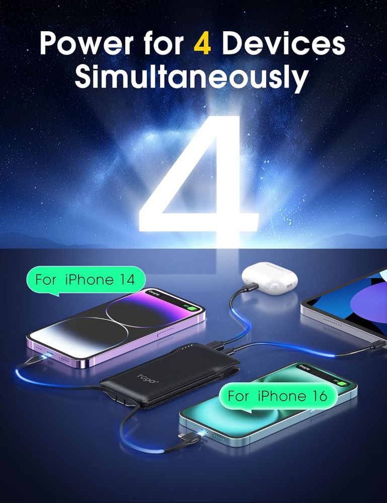 Refurbished TG90° Z53 10000mAh 4-Port Power Bank - Reebelo US