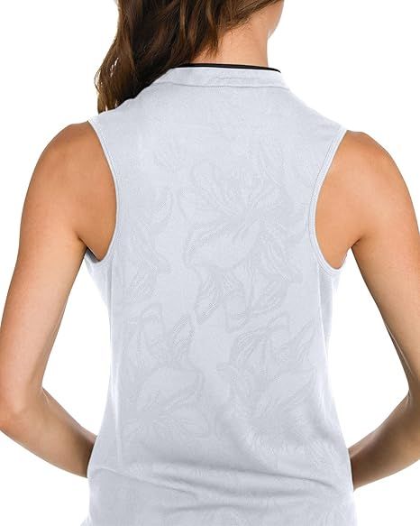 Refurbished Three Sixty Six Women's Collarless Floral Golf Polo Shirt - Reebelo US