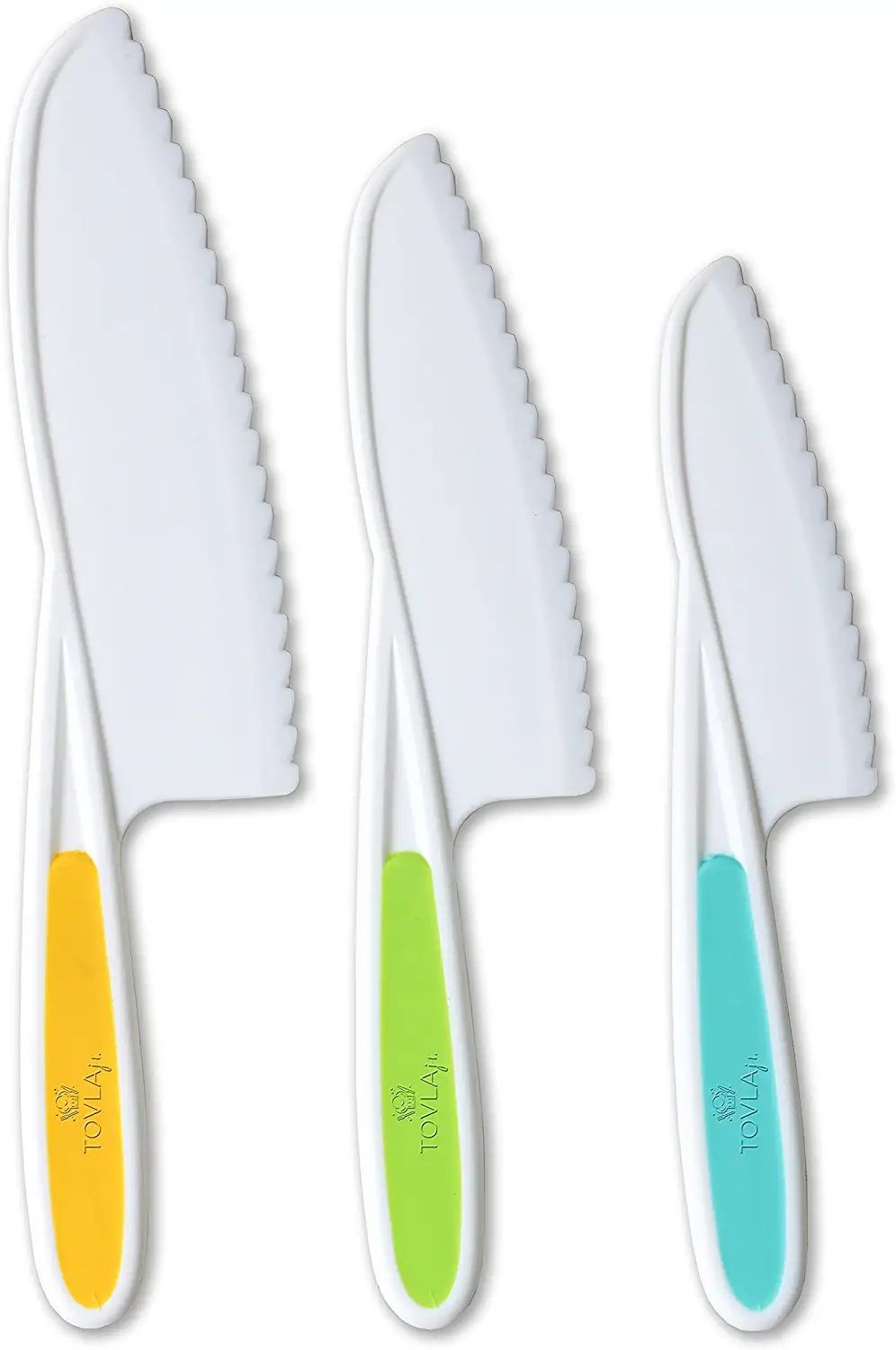 Tovla Jr. Knives for Kids 3-Piece Nylon Kitchen Baking Knife Set - Green