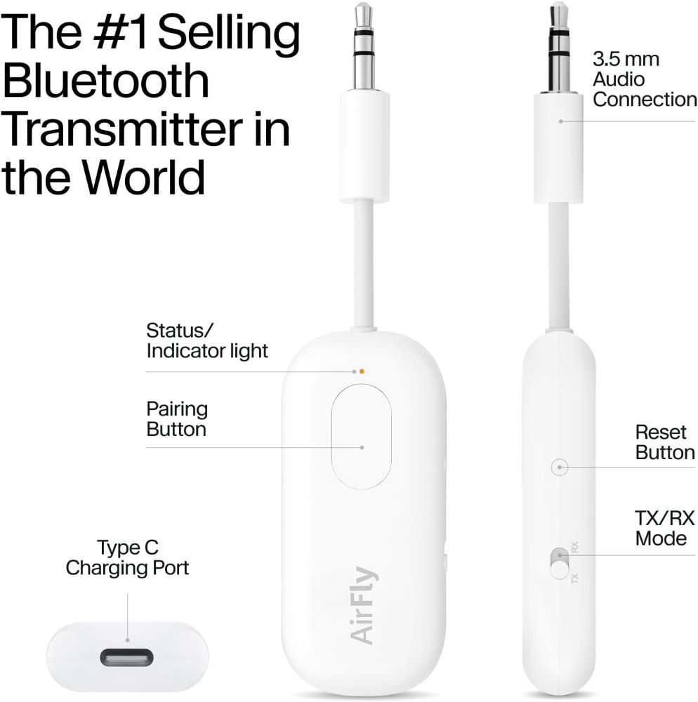 Refurbished Twelve South AirFly Pro Portable Bluetooth Audio Receiver - Reebelo US