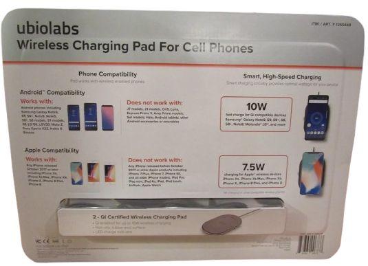 Refurbished Ubio Labs Wireless Charging Pad Apple/Android Qi Compatible (2 Pack)  - Reebelo US
