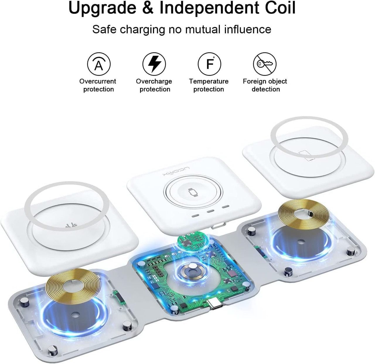 Refurbished UCOMX Nano 3 in 1 Wireless Charger with Adapter   - Reebelo US