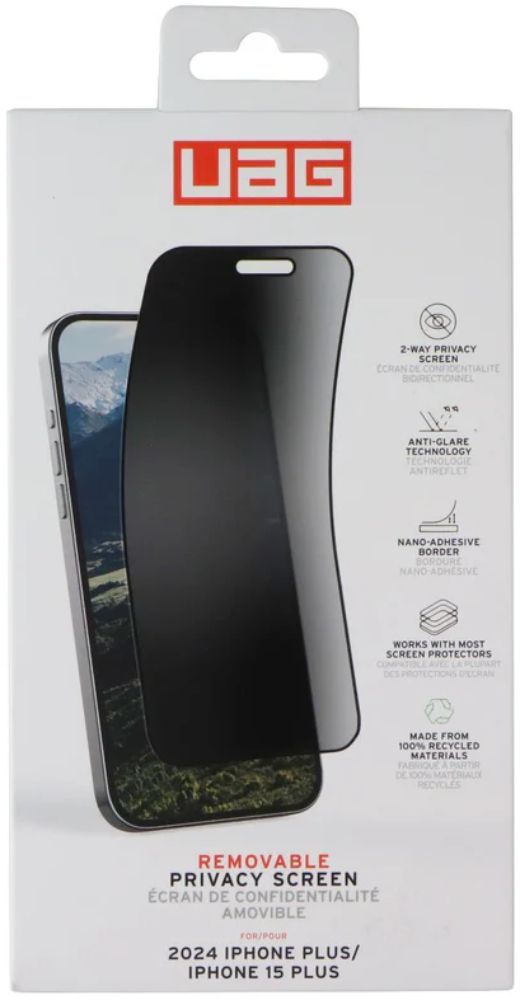 Urban Armor Gear Removable Privacy Screen for Apple iPhone 16 Plus/ 15 Plus - Reebelo US