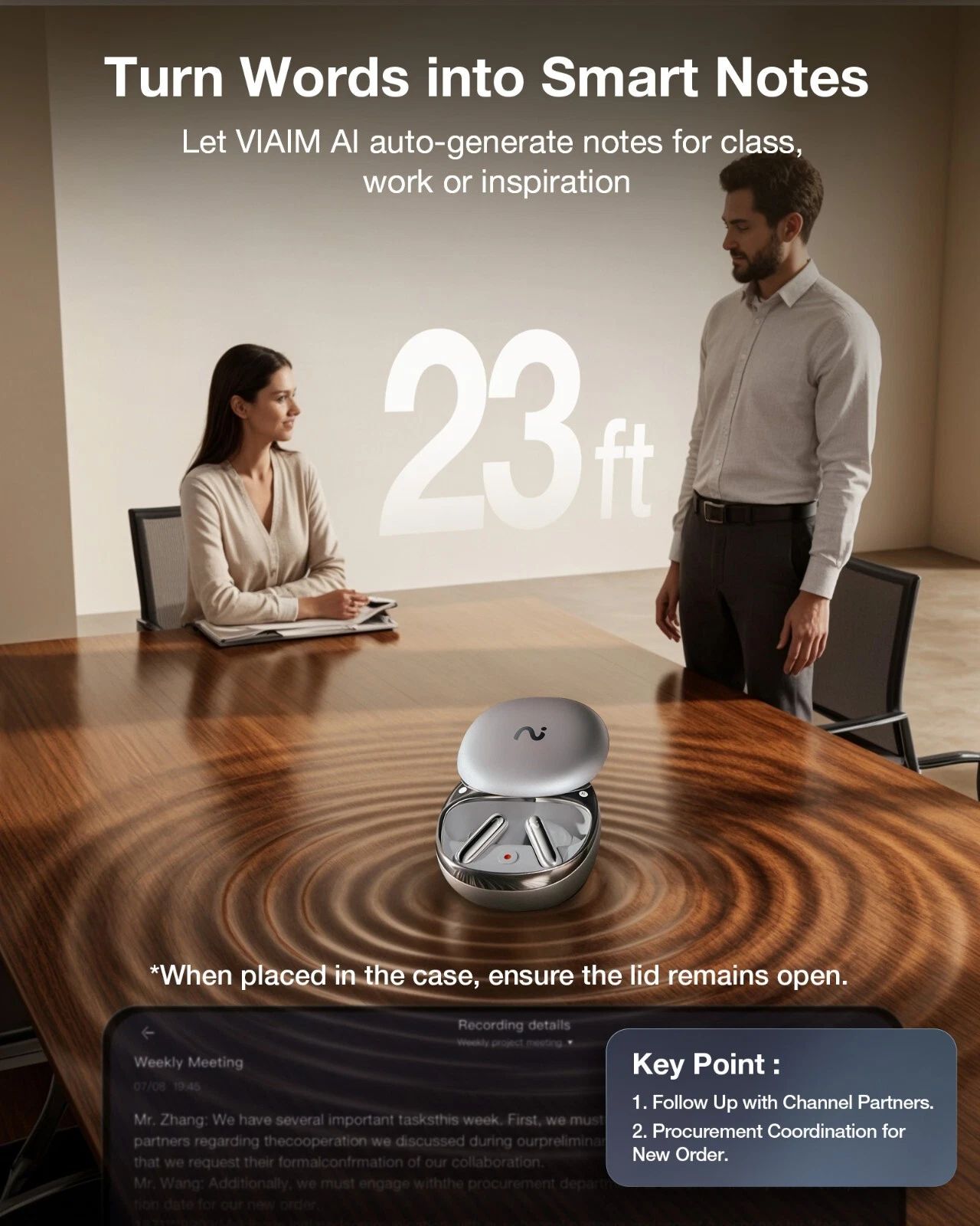 Refurbished viaim RecDot AI Note Taking Recorder Wireless Earbuds - Reebelo US